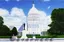 Washington DC Capitol building scenic backdrop with white dome, surrounding government buildings and landscaping, ideal for political or patriotic productions